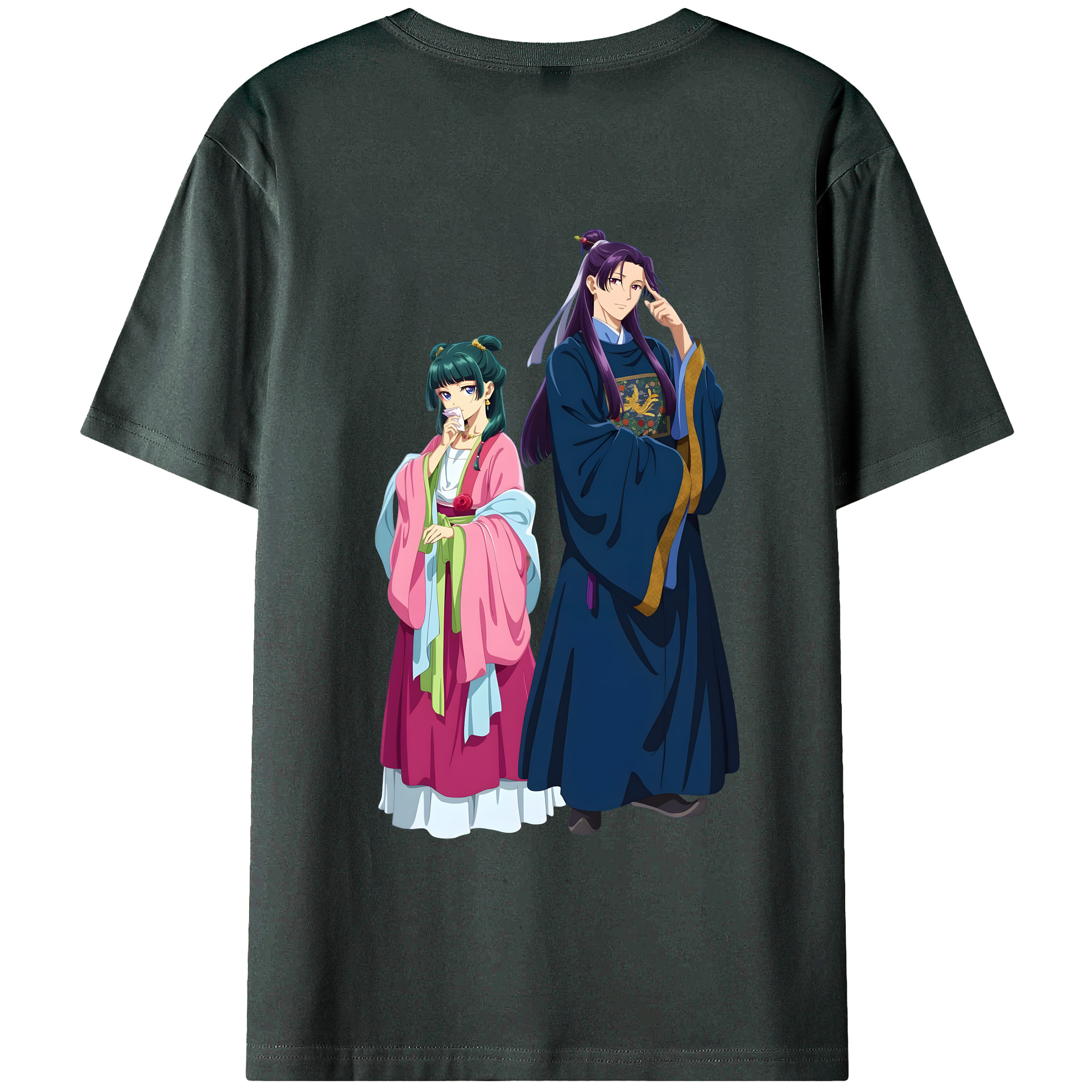 （画像用） 薬屋のひとりごと The Apothecary Diaries 綿100％ メンズ半袖Tシャツ（バックプリント） 通気性